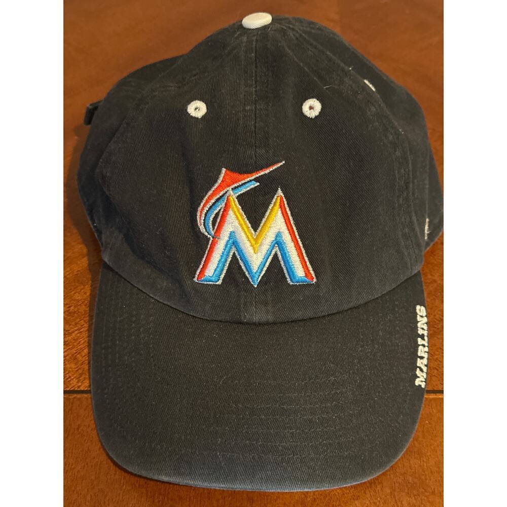 Black Florida Marlins Baseball Cap One Size